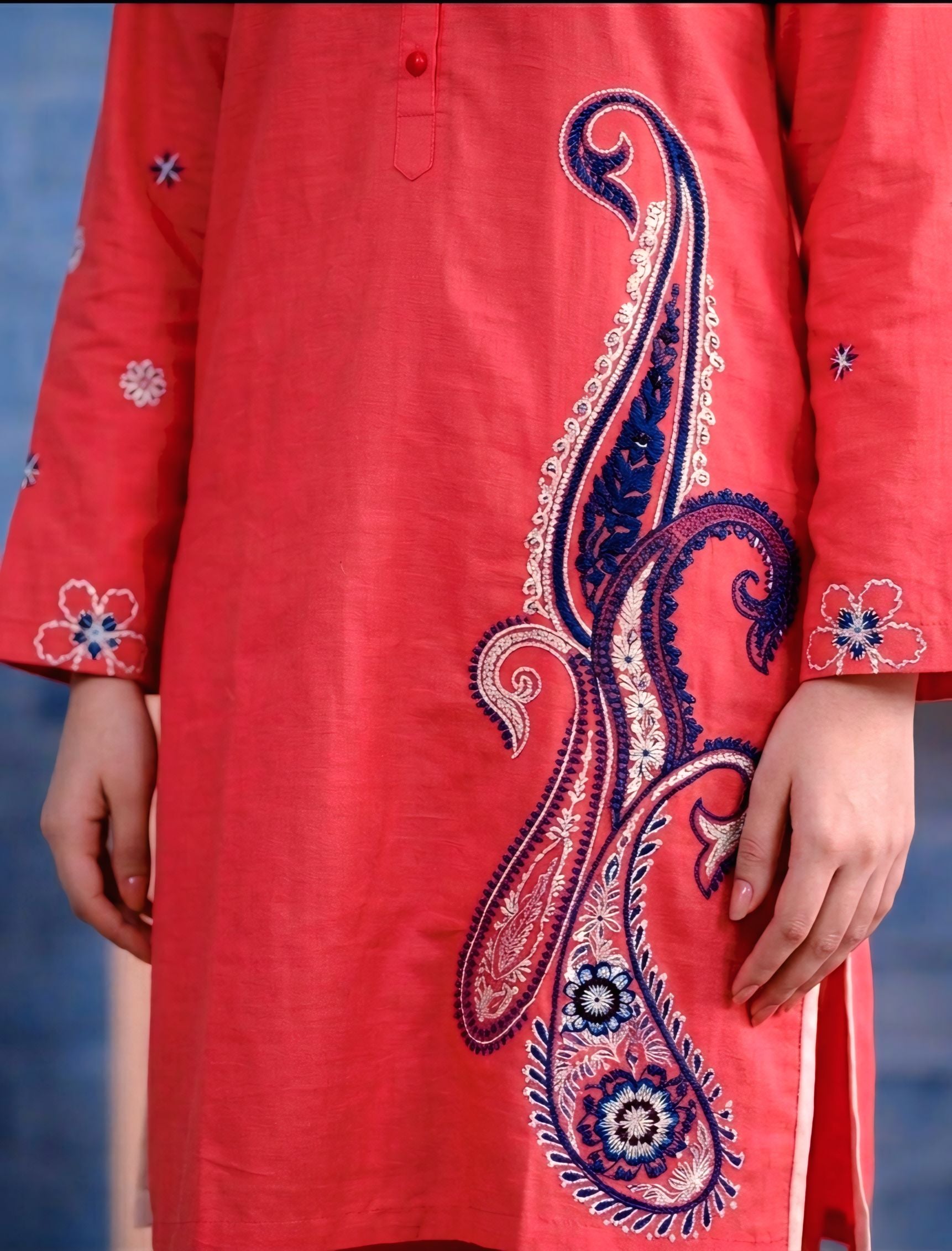 Lawn 2pcs One side Motif