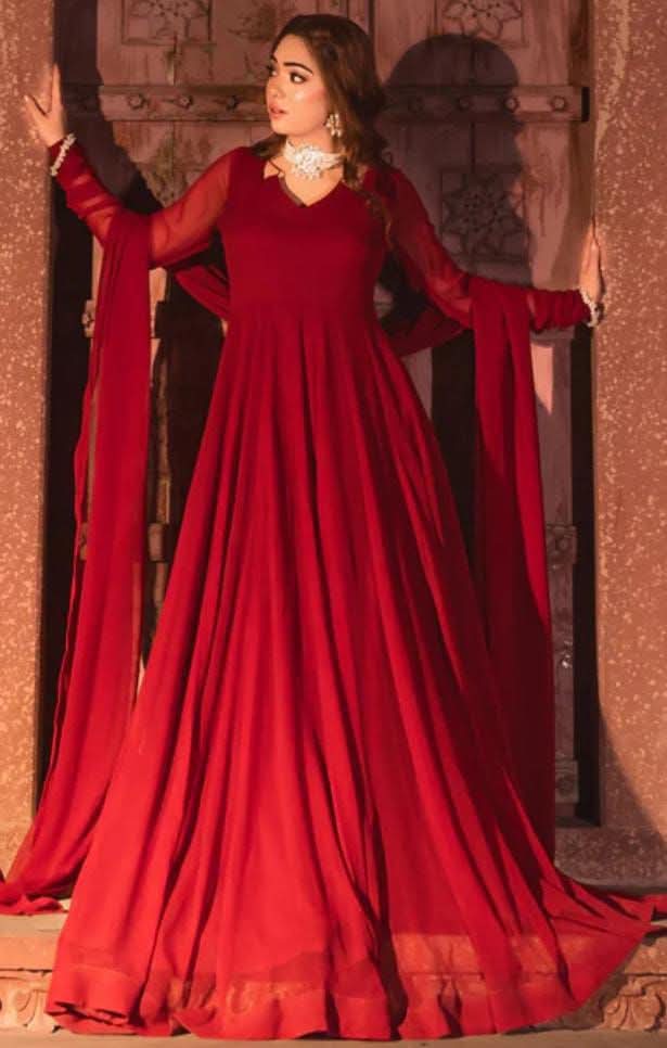 Solid  2-Piece Chiffon Maxi opna allwo parsal